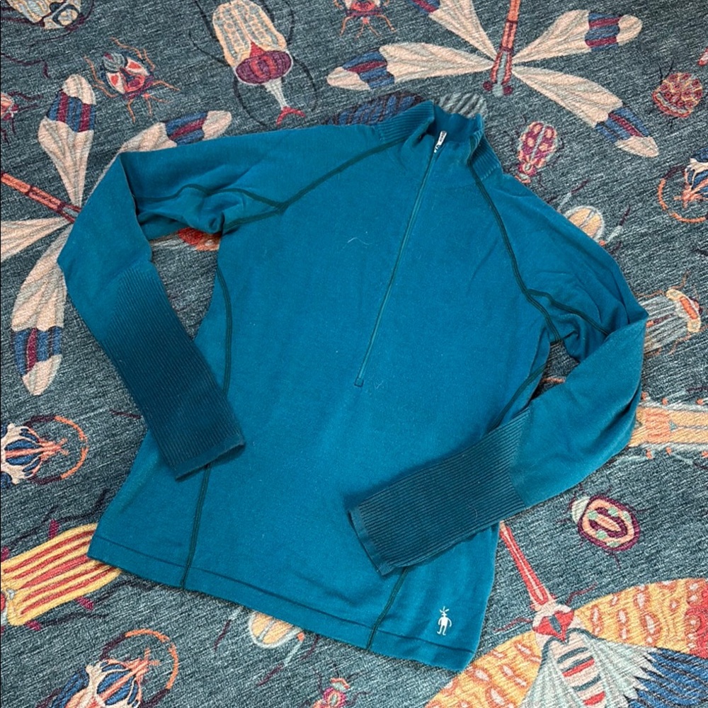 Smartwool Teal Long-Sleeve Half-Zip Base Layer